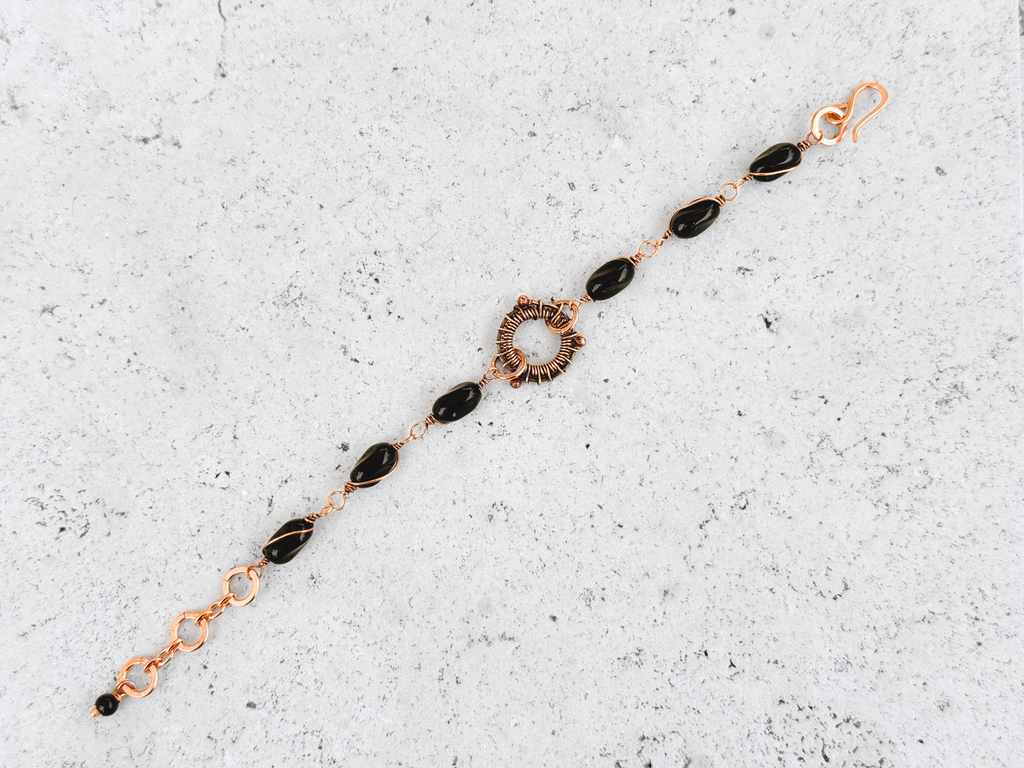 Black Glass Mandala Bracelet