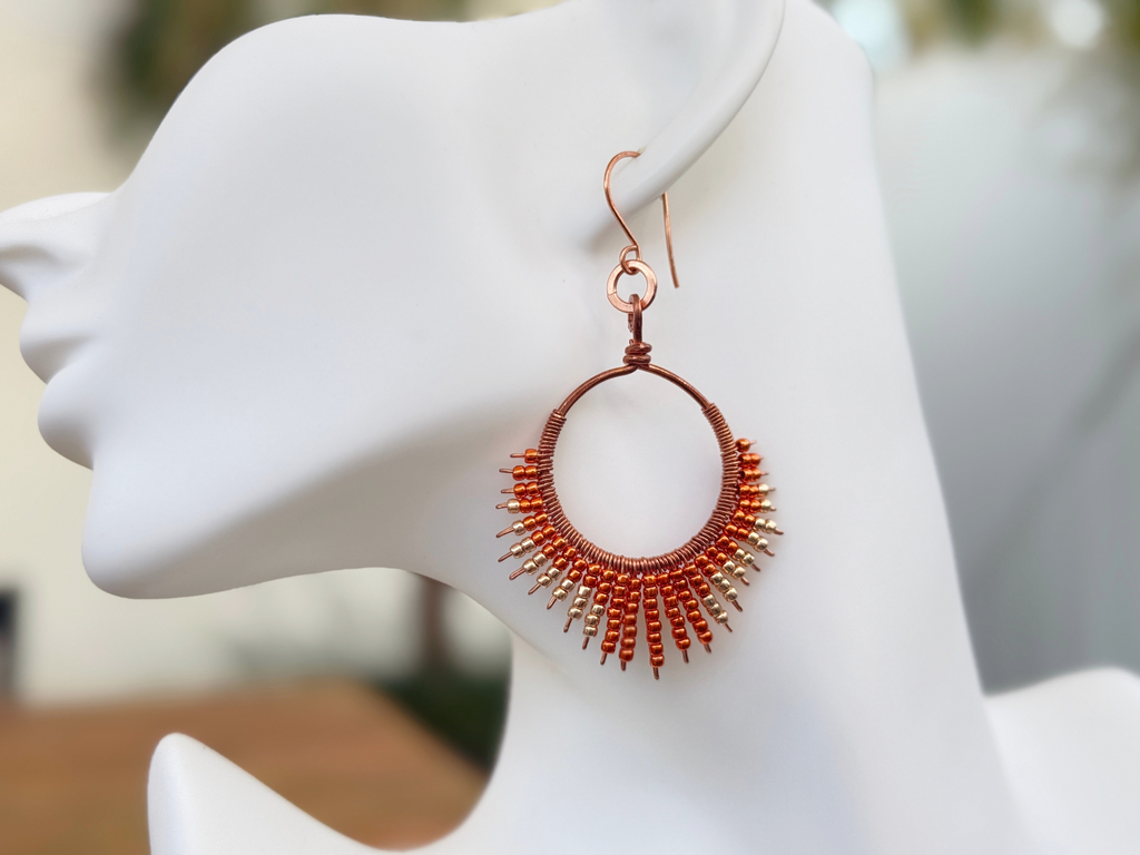 Tangerine Beaded Earrings