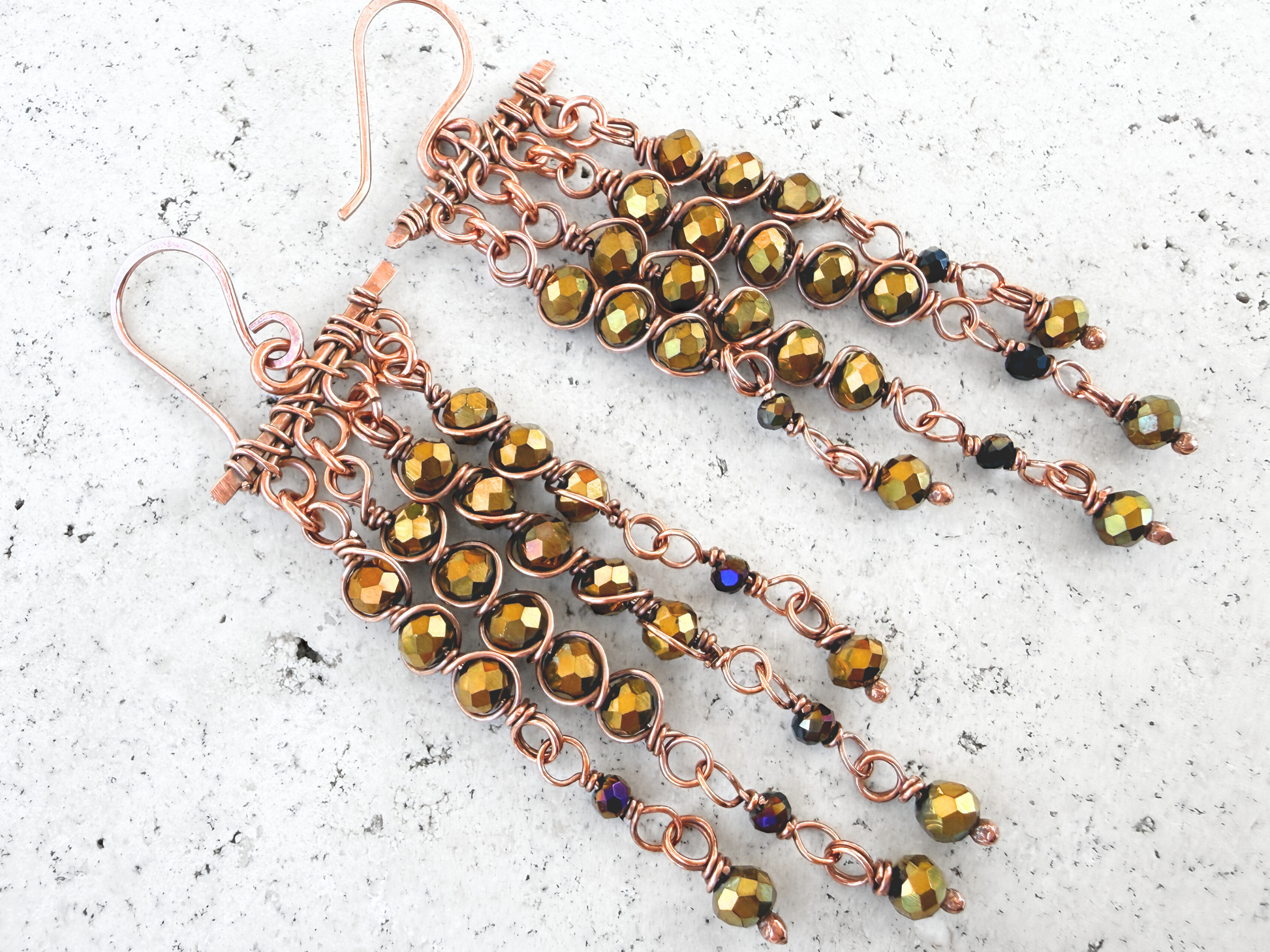 Black Crystal Chandelier Earrings