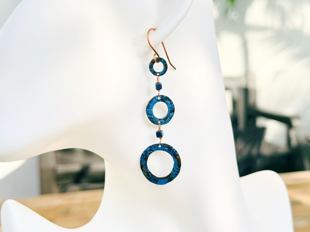 Tri Loop Patina Dangles