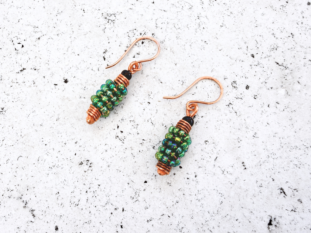 Beaded Spiral Dangles
