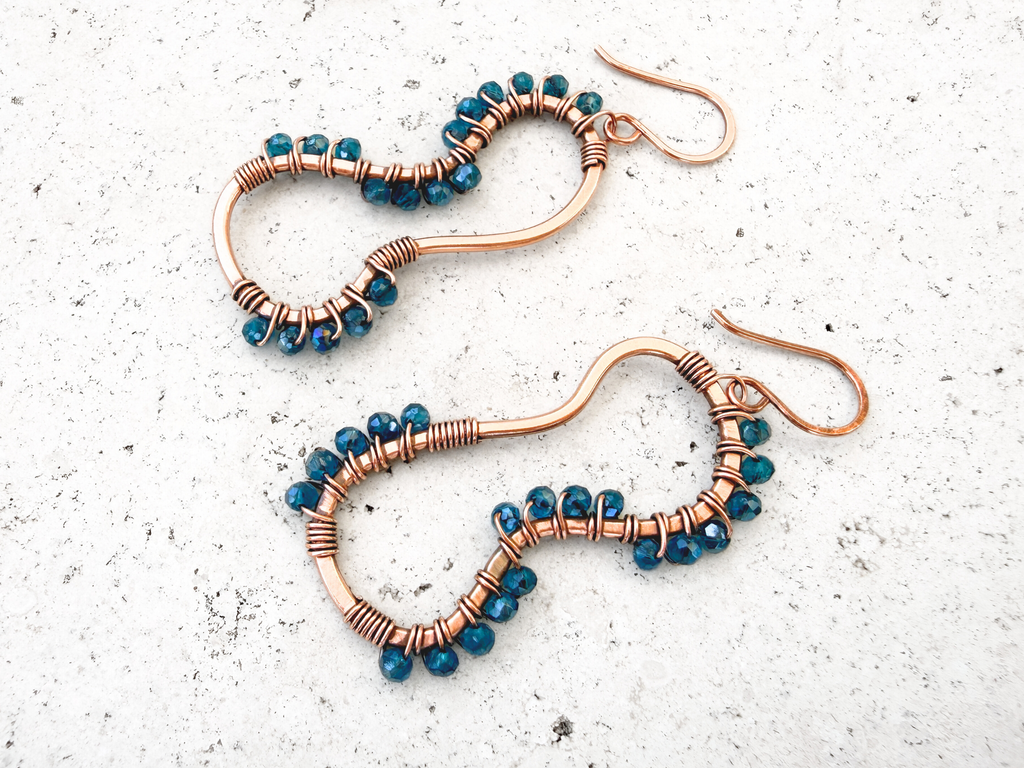 Blue Crystal Diatom Earrings