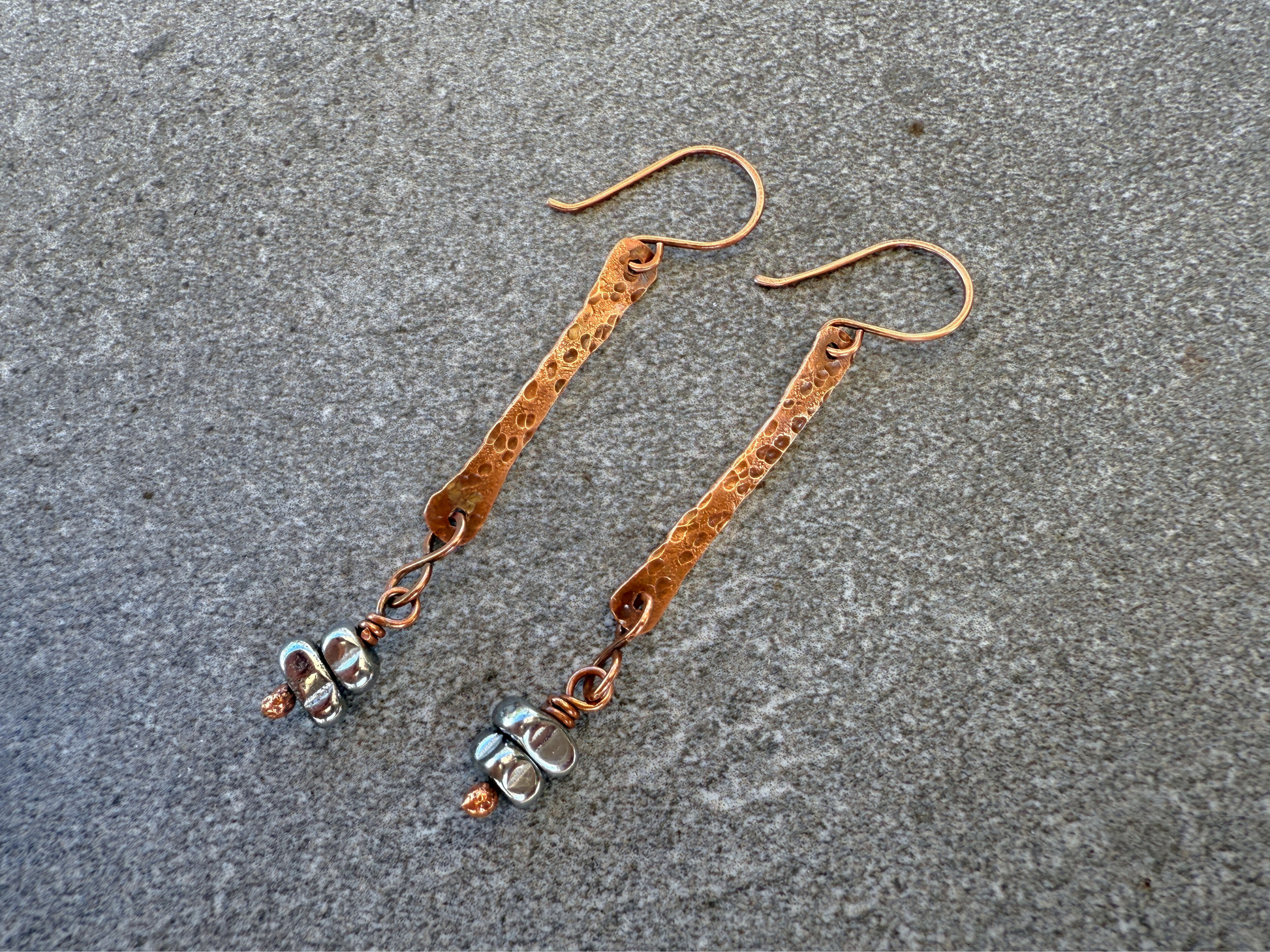 Hematite Hammered Earrings