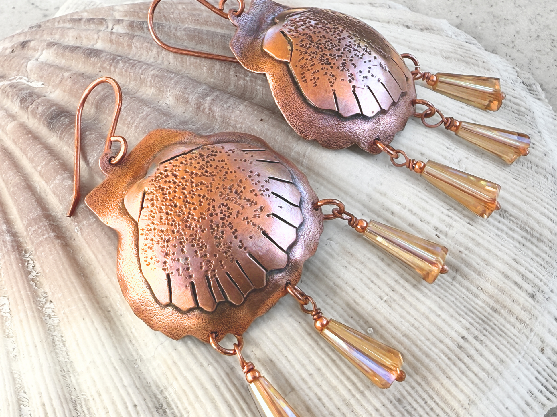 Clamshell Chandelier Earrings