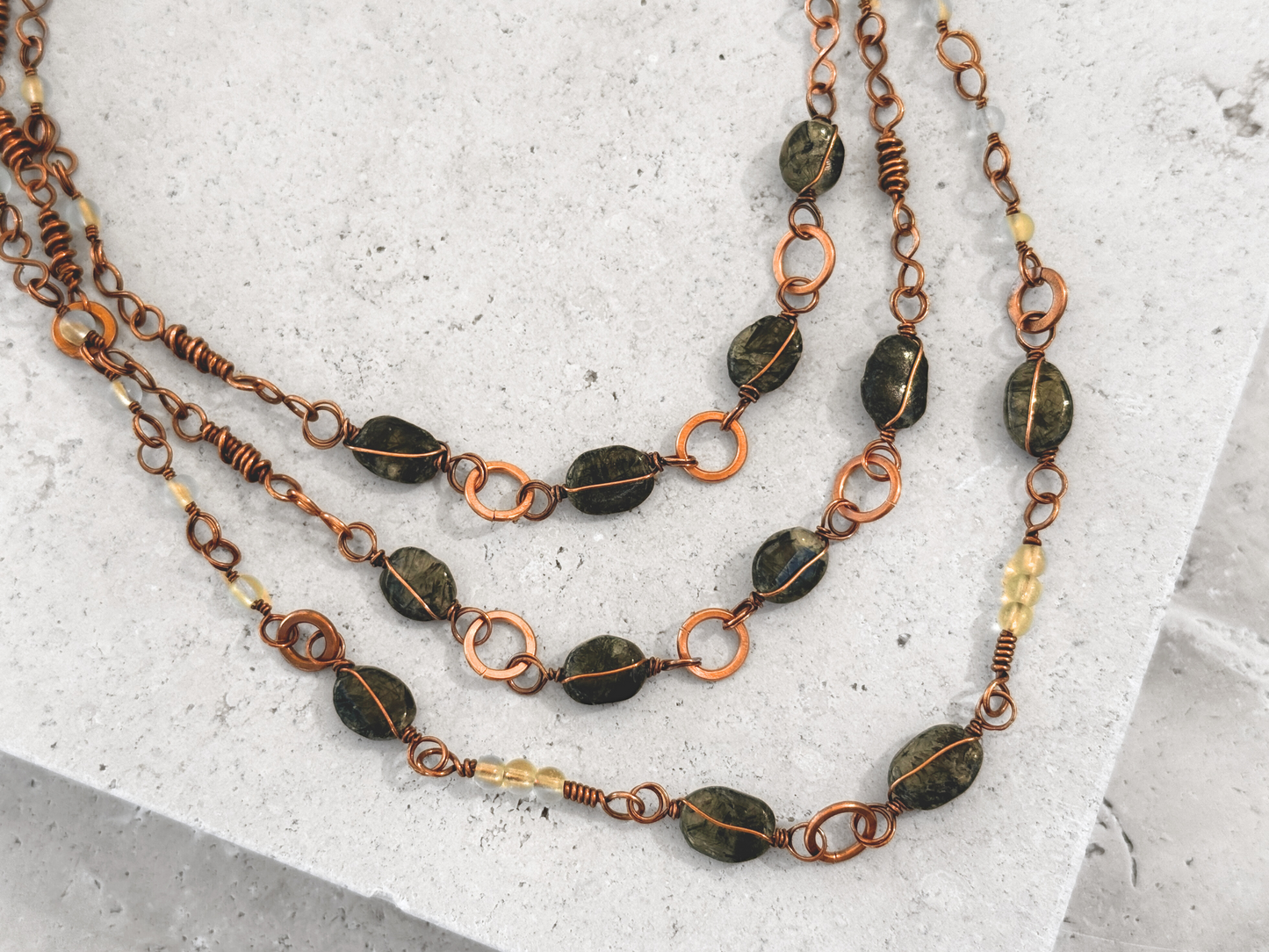 Multistrand Rutilated Quartz Necklace