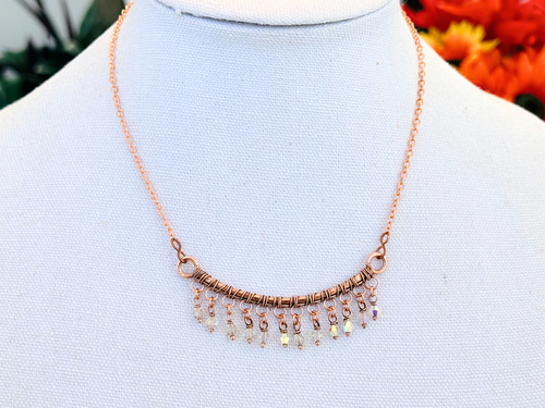 Crystal Fringe Bar Necklace