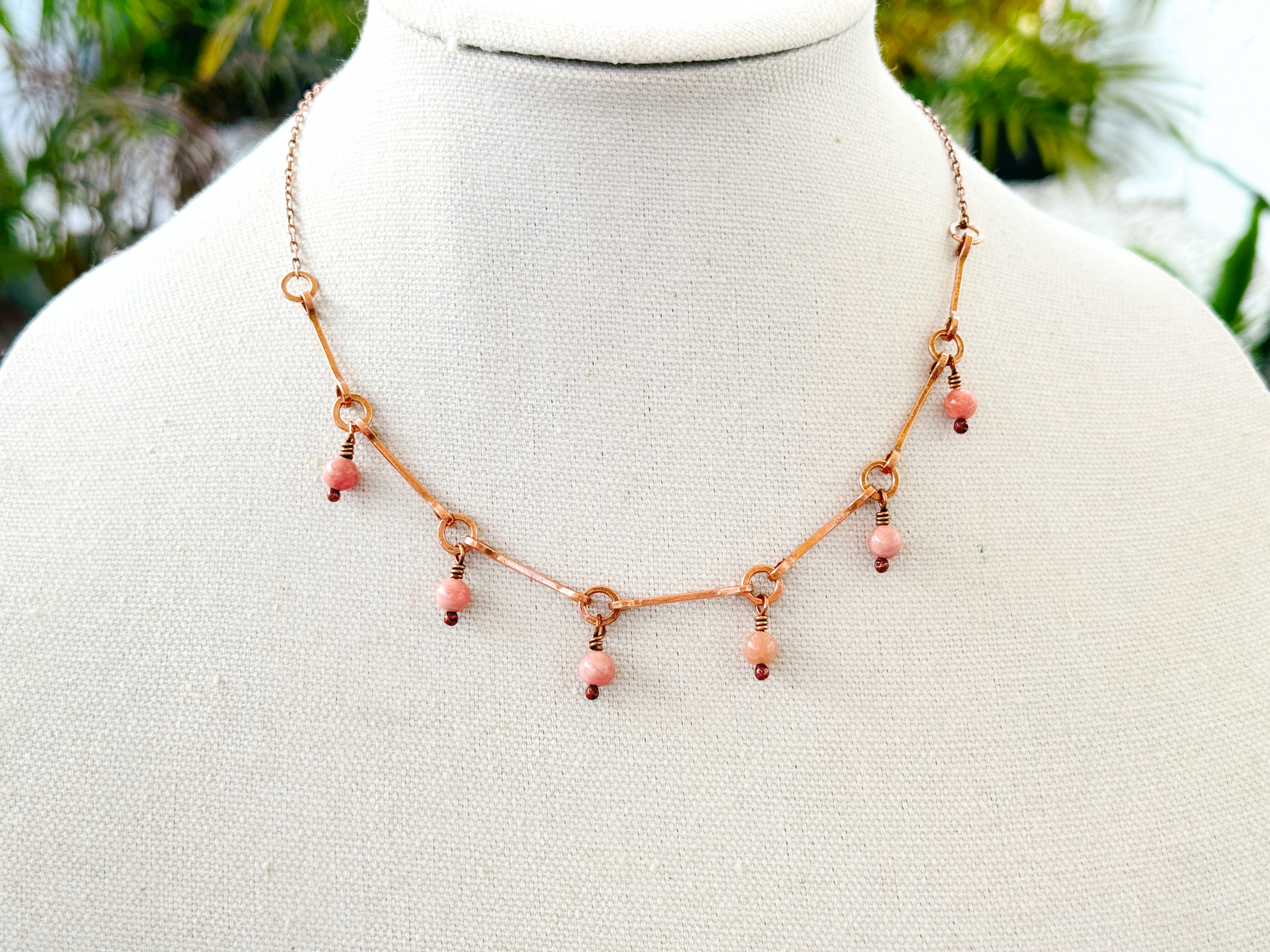 Pink Drops Charm Necklace
