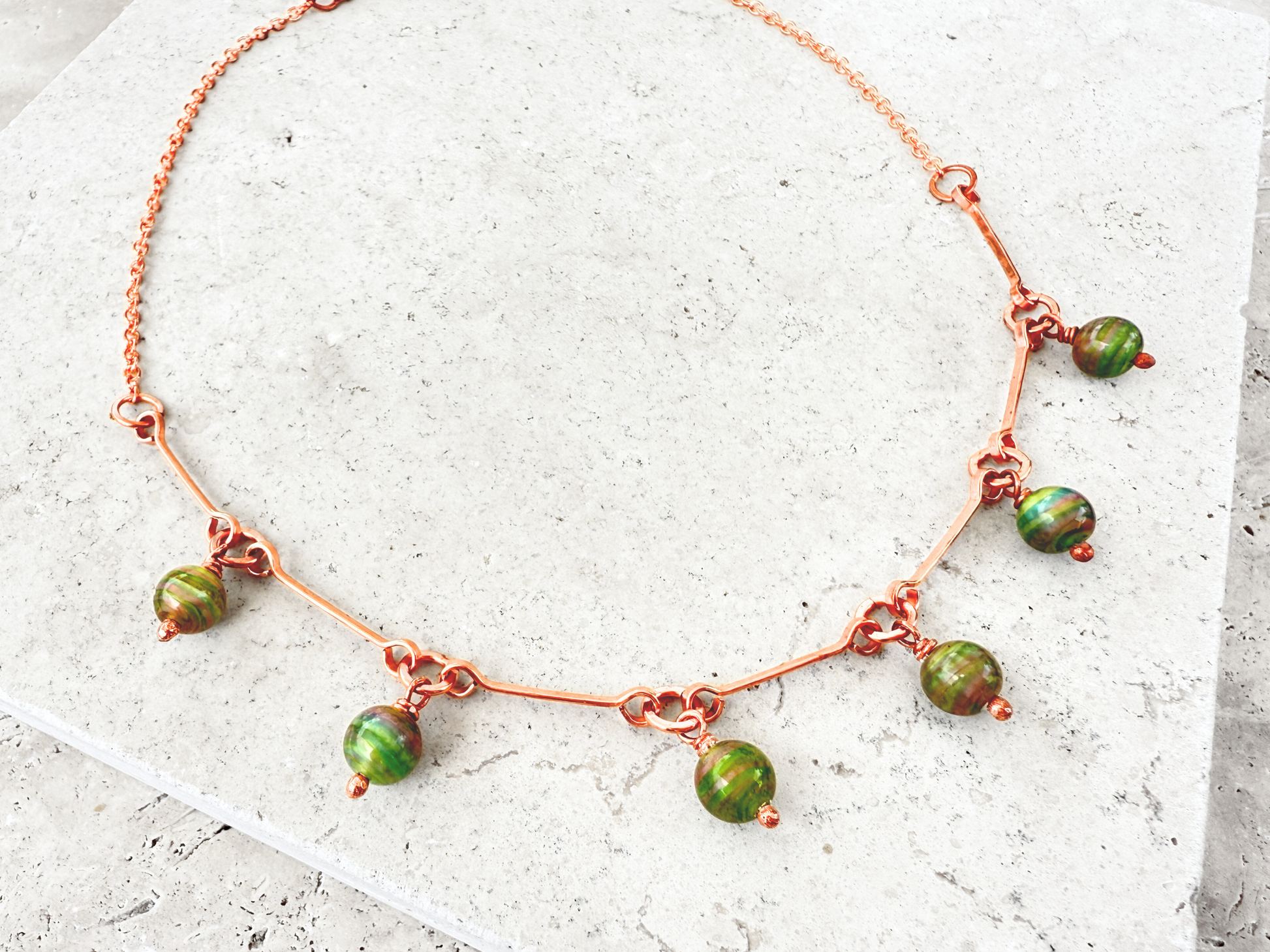 Sage Drops Charm Necklace
