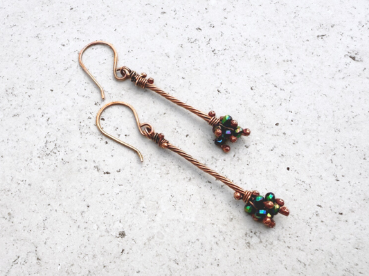 Blue Crystal Berry Earrings
