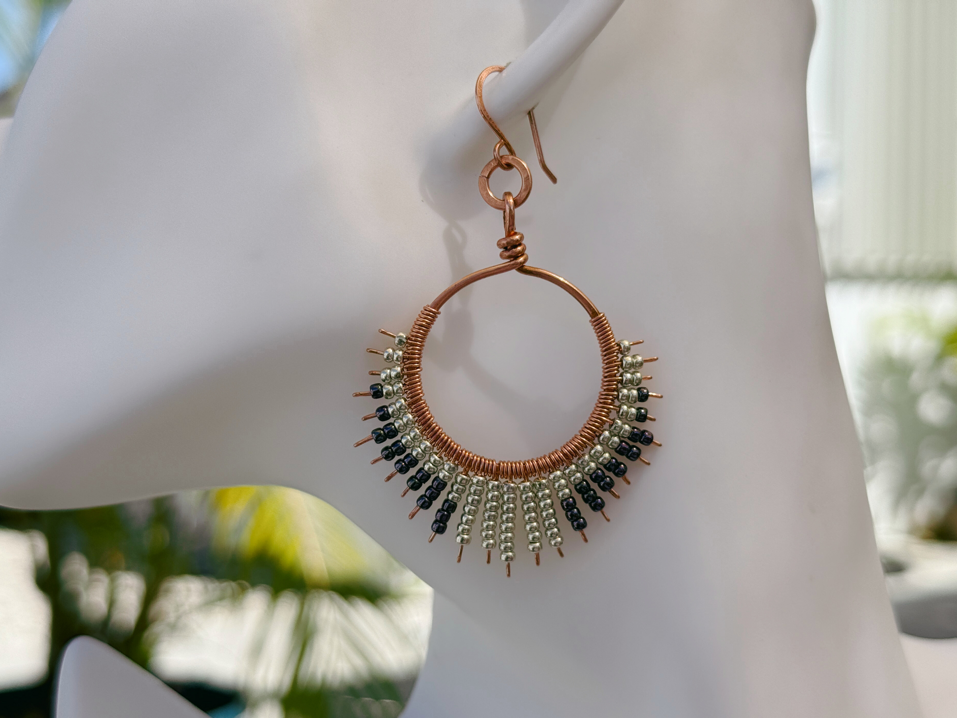 Graphite Beaded Earrings