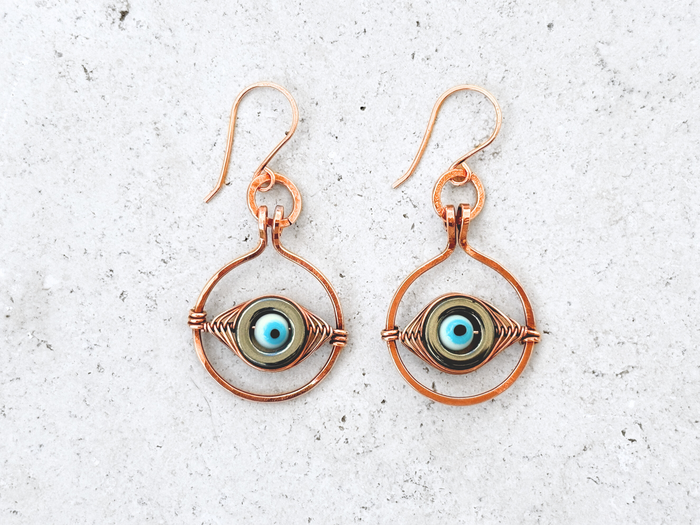 Evil Eye Hoop Dangles