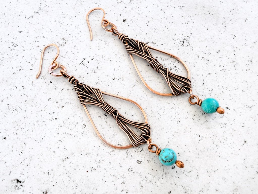 Turquoise Sisal Earrings