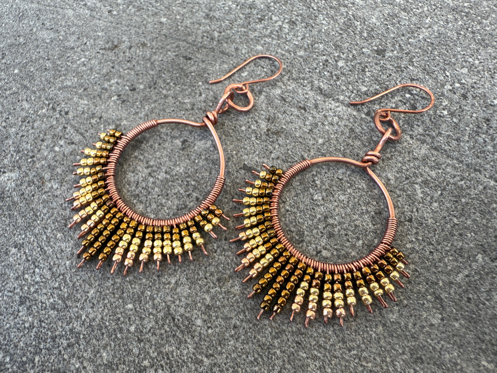 Gold Dust Beaded Earrings