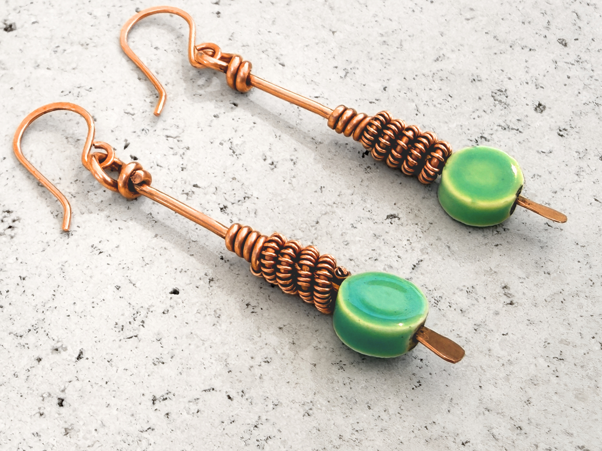 Twisted Teal Drop Earrings