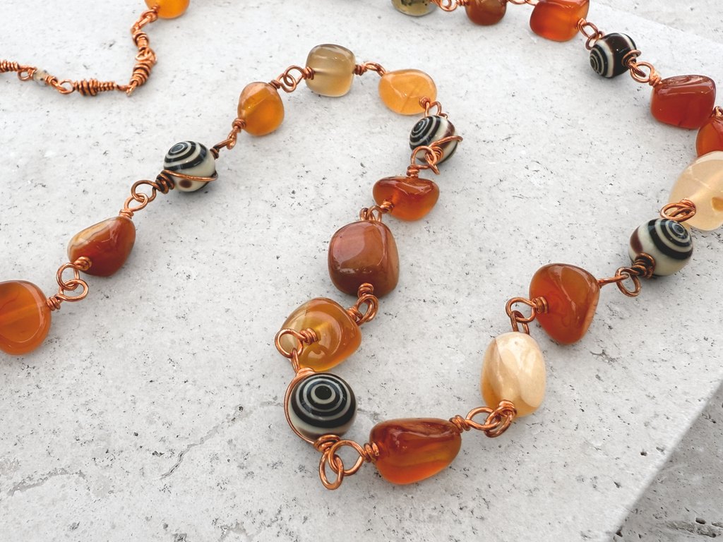 Chunky Orange Agate Necklace