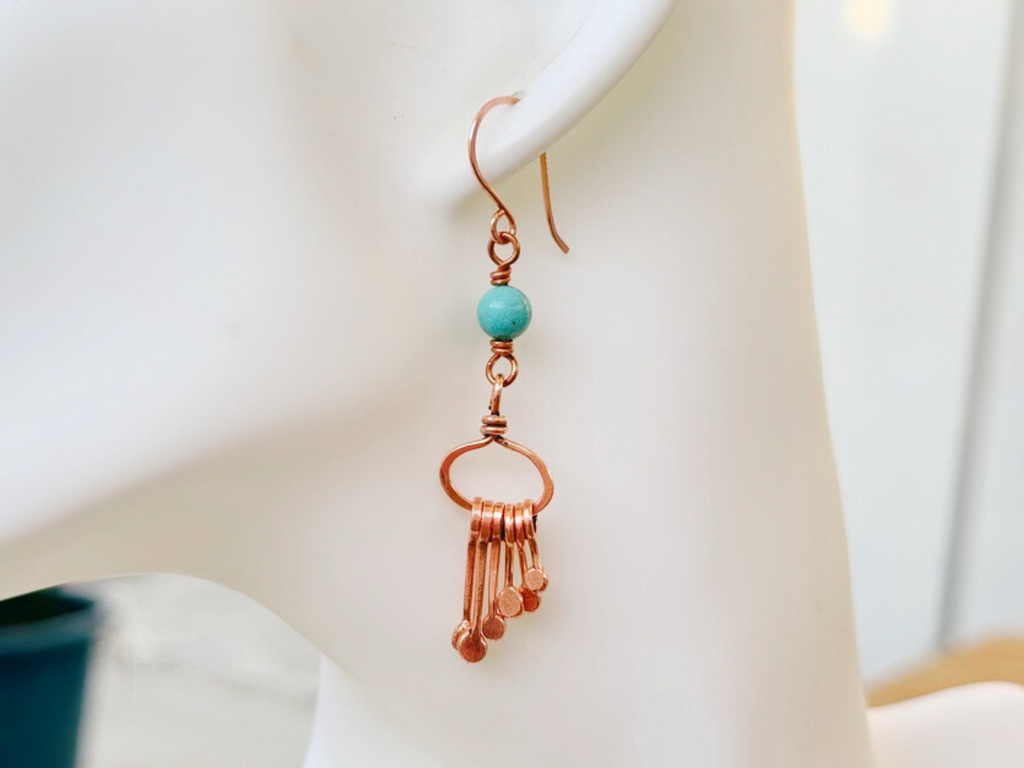 Turquoise Hammered Earrings