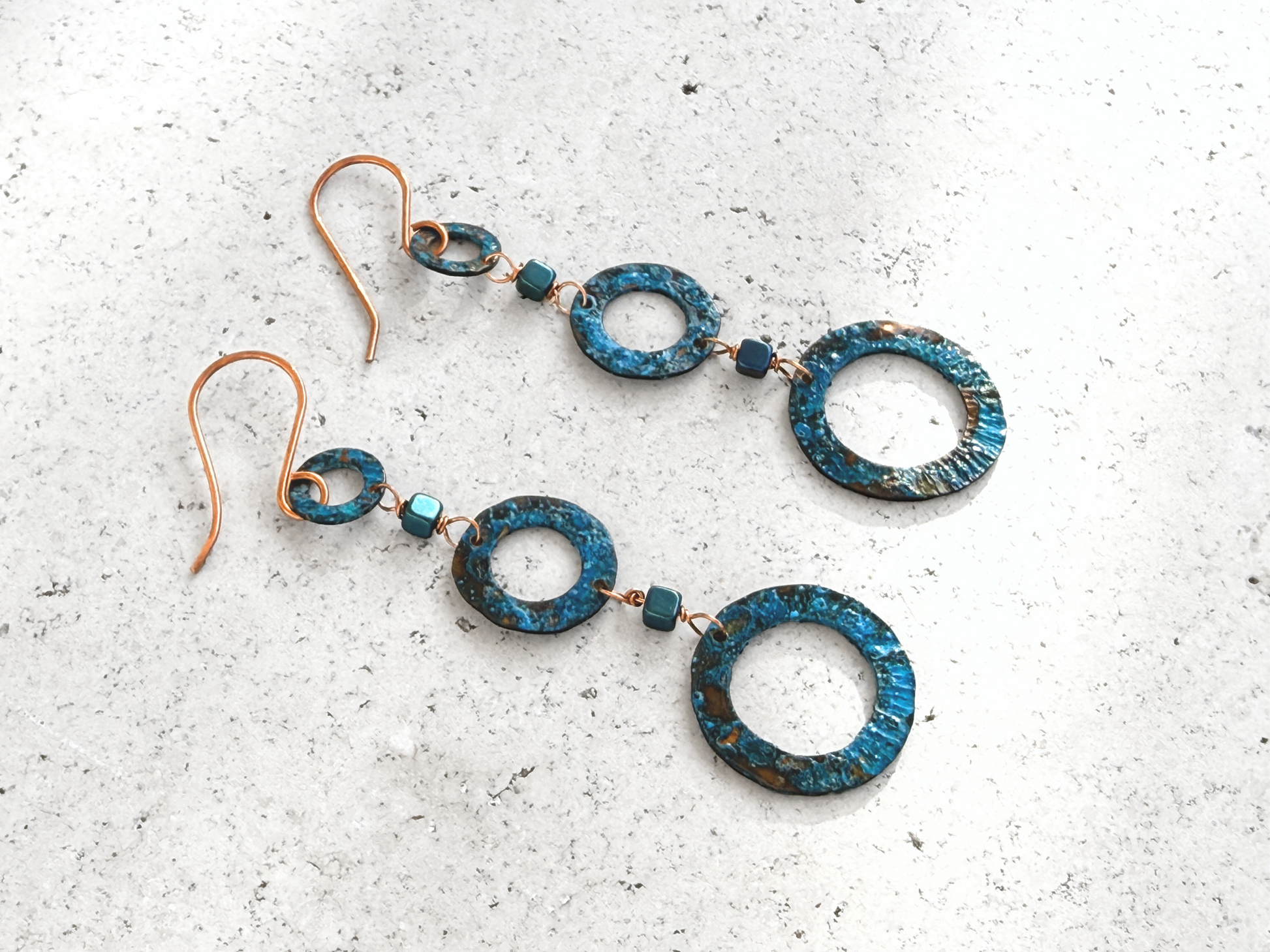 Tri Loop Patina Dangles
