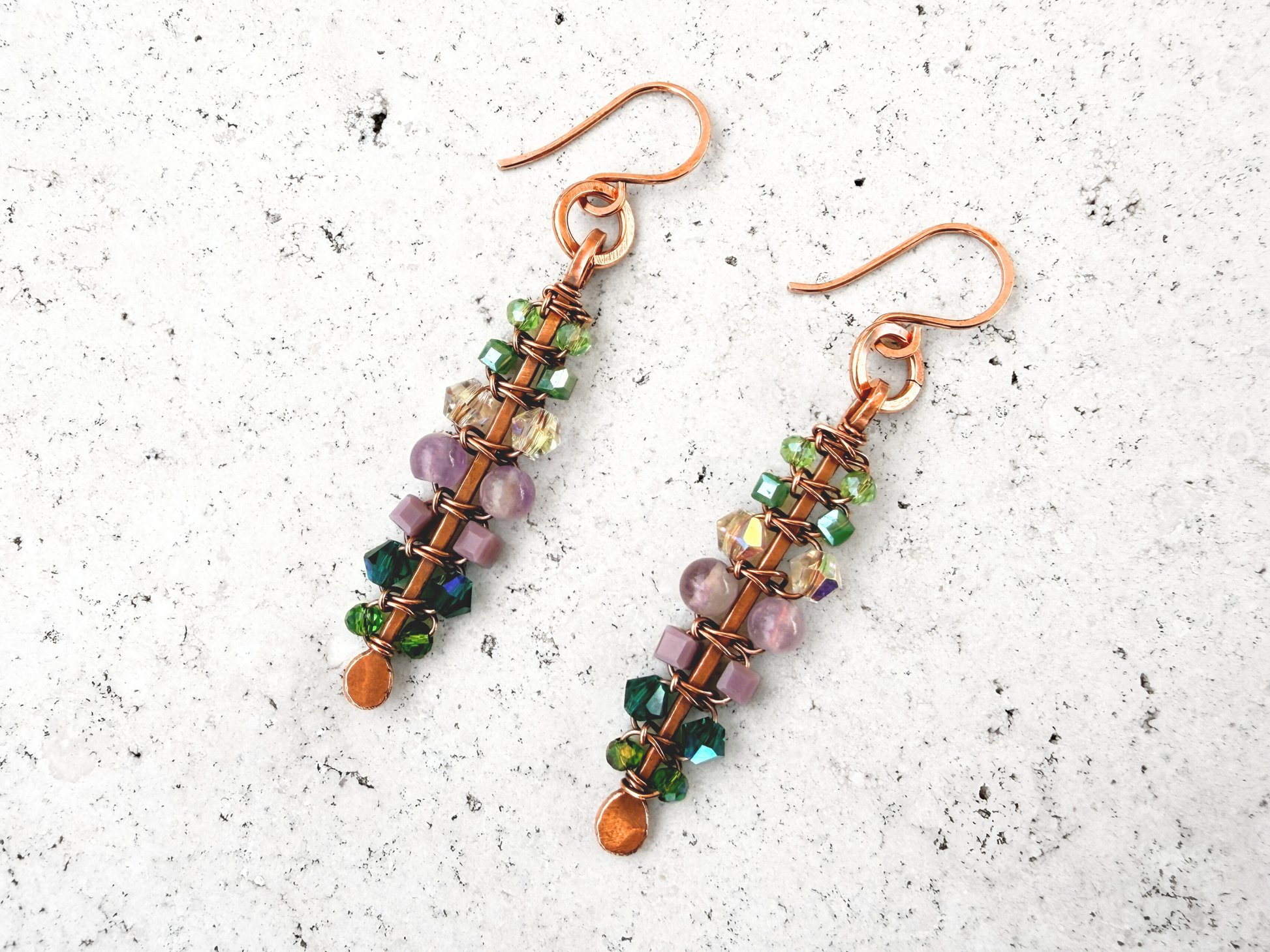 Lilac Macrame Earrings