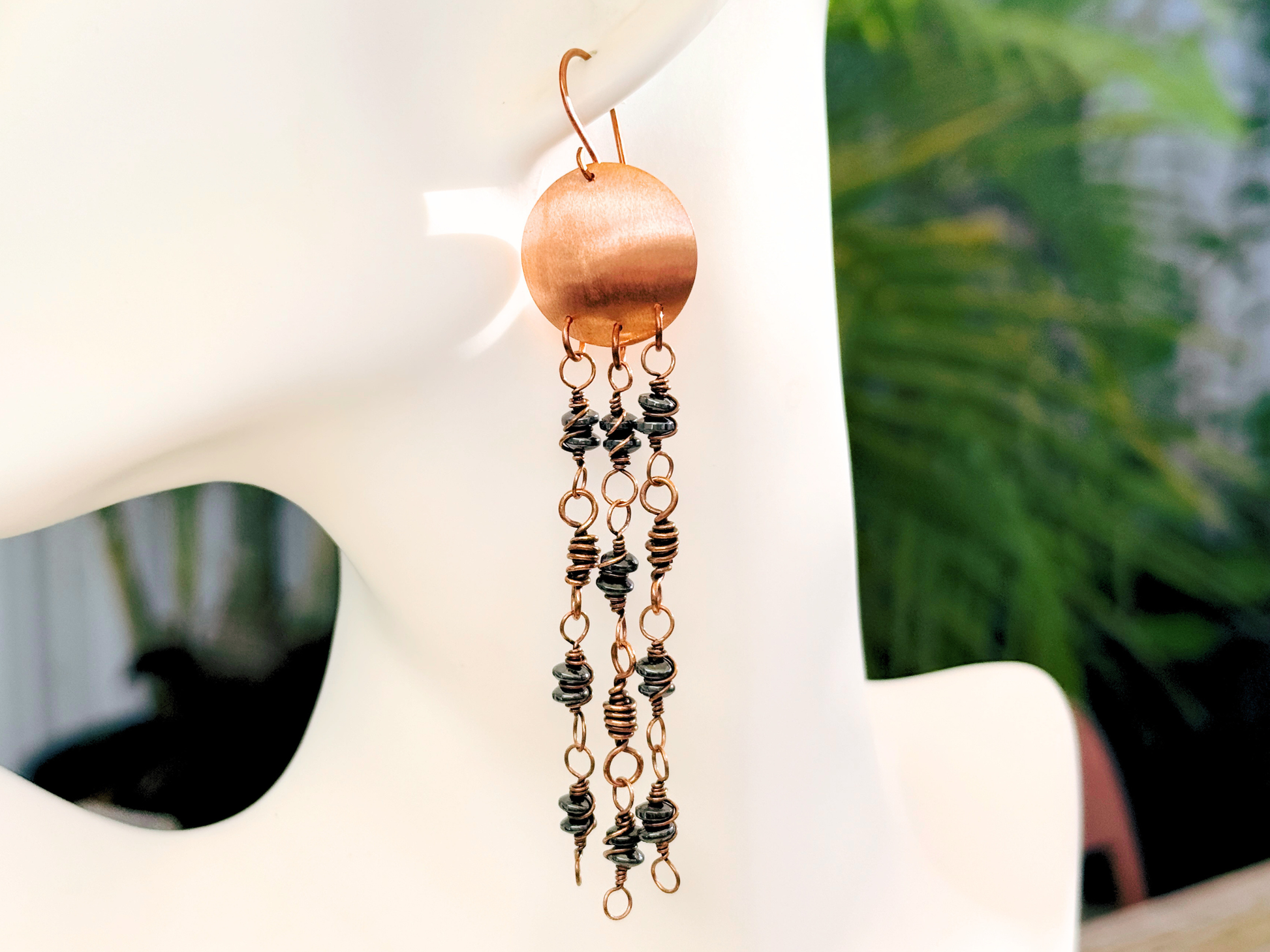 Hematite Disc Dangles