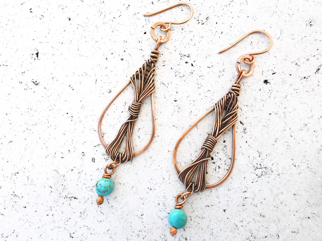 Turquoise Sisal Earrings