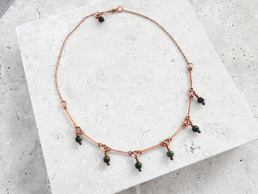 Green Drops Charm Necklace