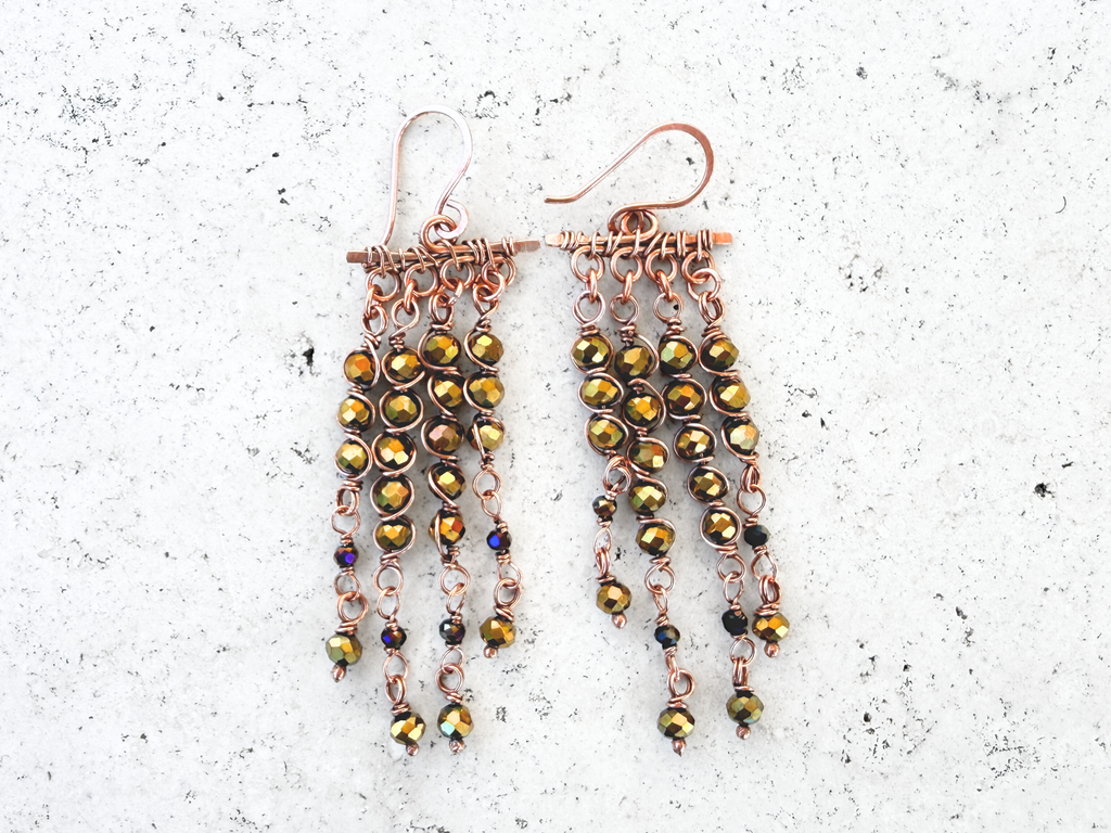 Black Crystal Chandelier Earrings