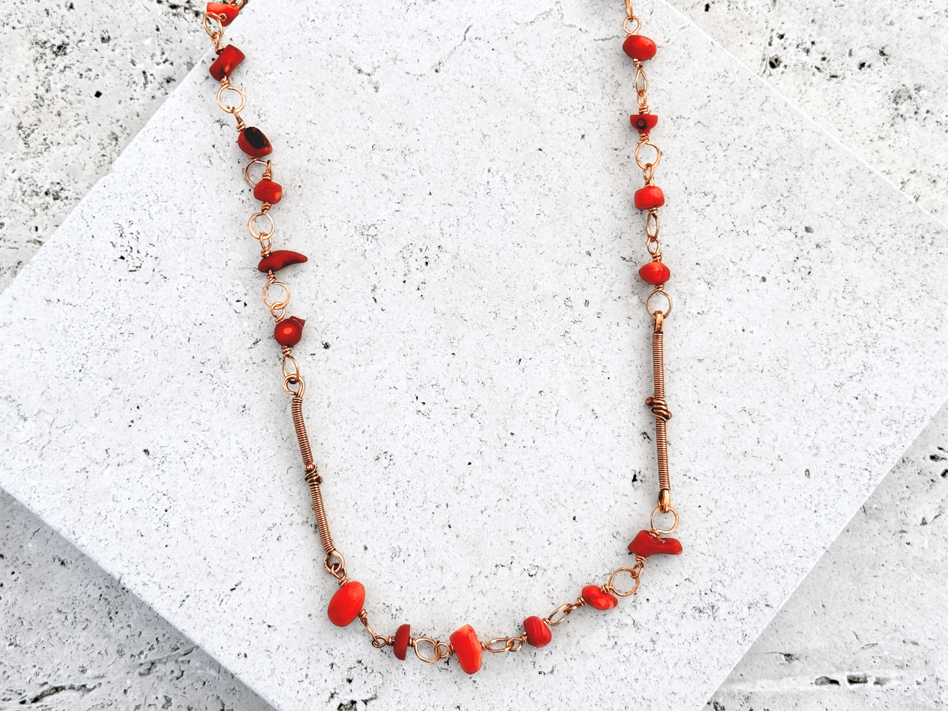 Coral Evil Eye Choker