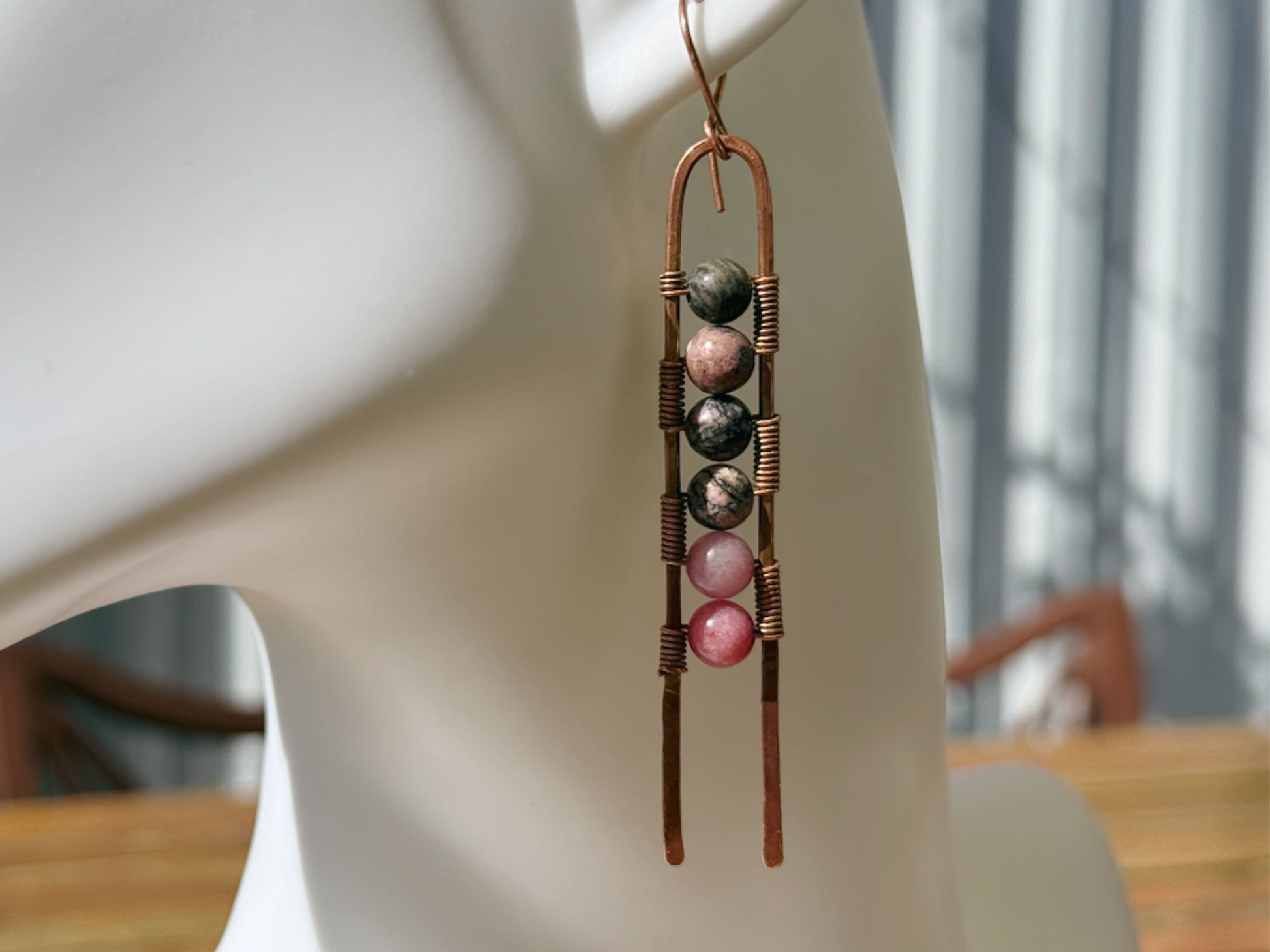 Pink Ombre Prong Dangles
