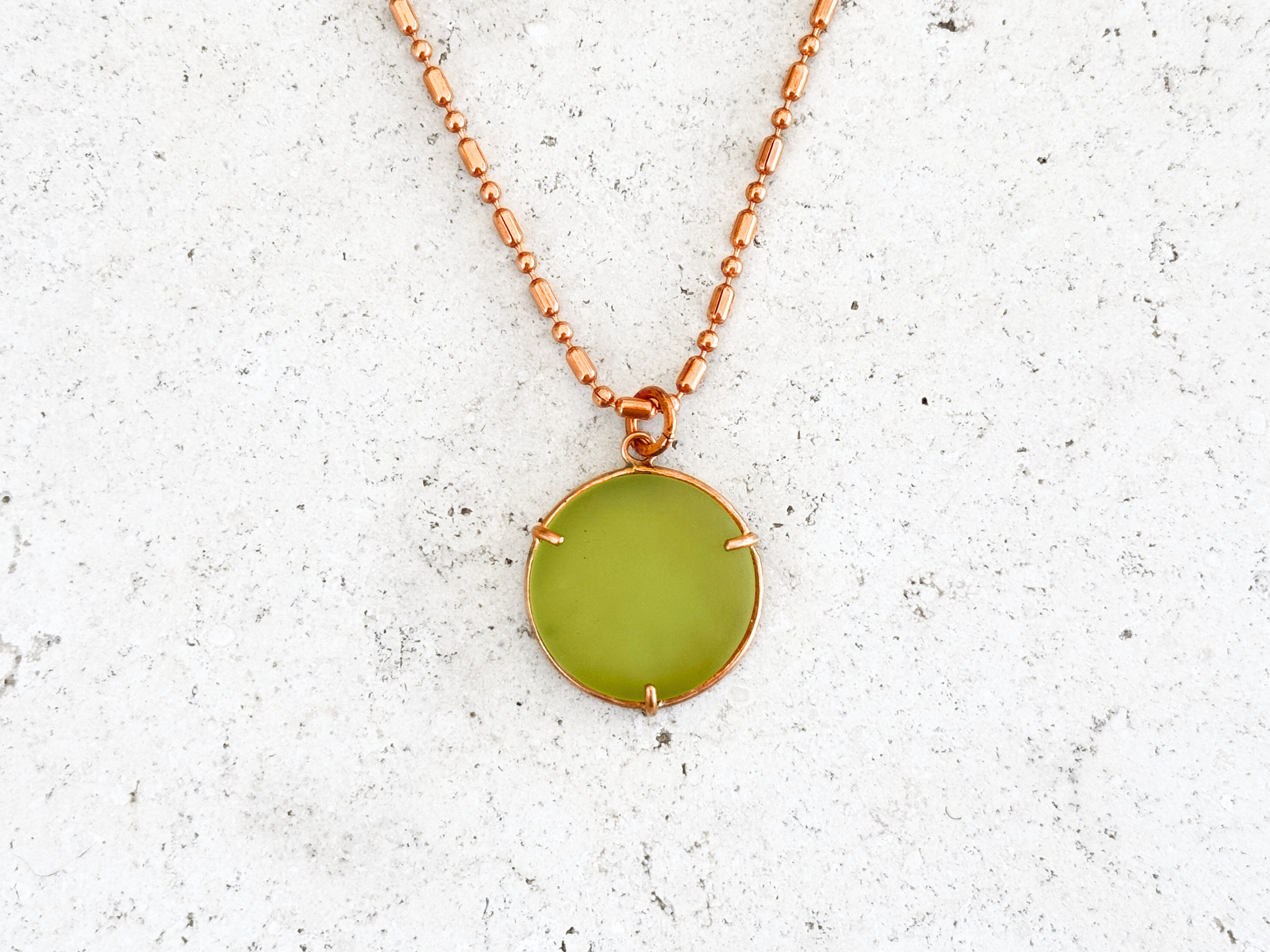 Green Sea Glass Pendant