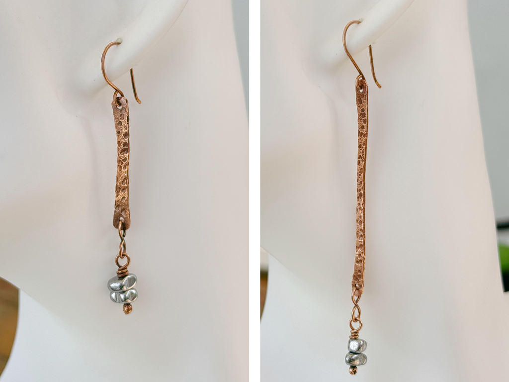 Hematite Hammered Earrings