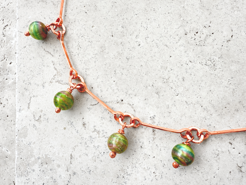 Sage Drops Charm Necklace