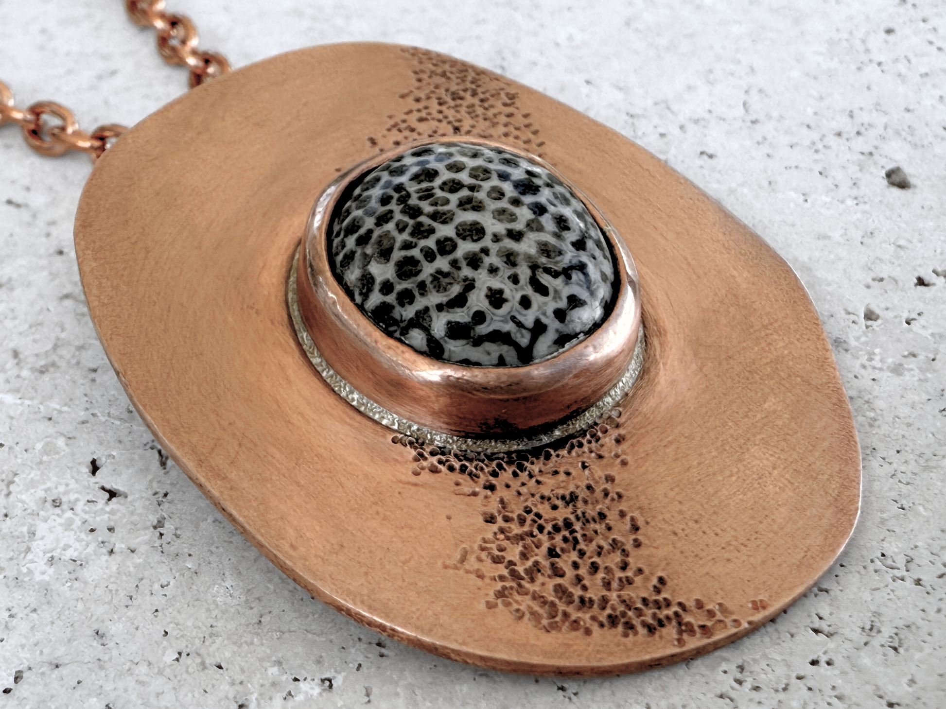Fossilized Coral Pendant Necklace