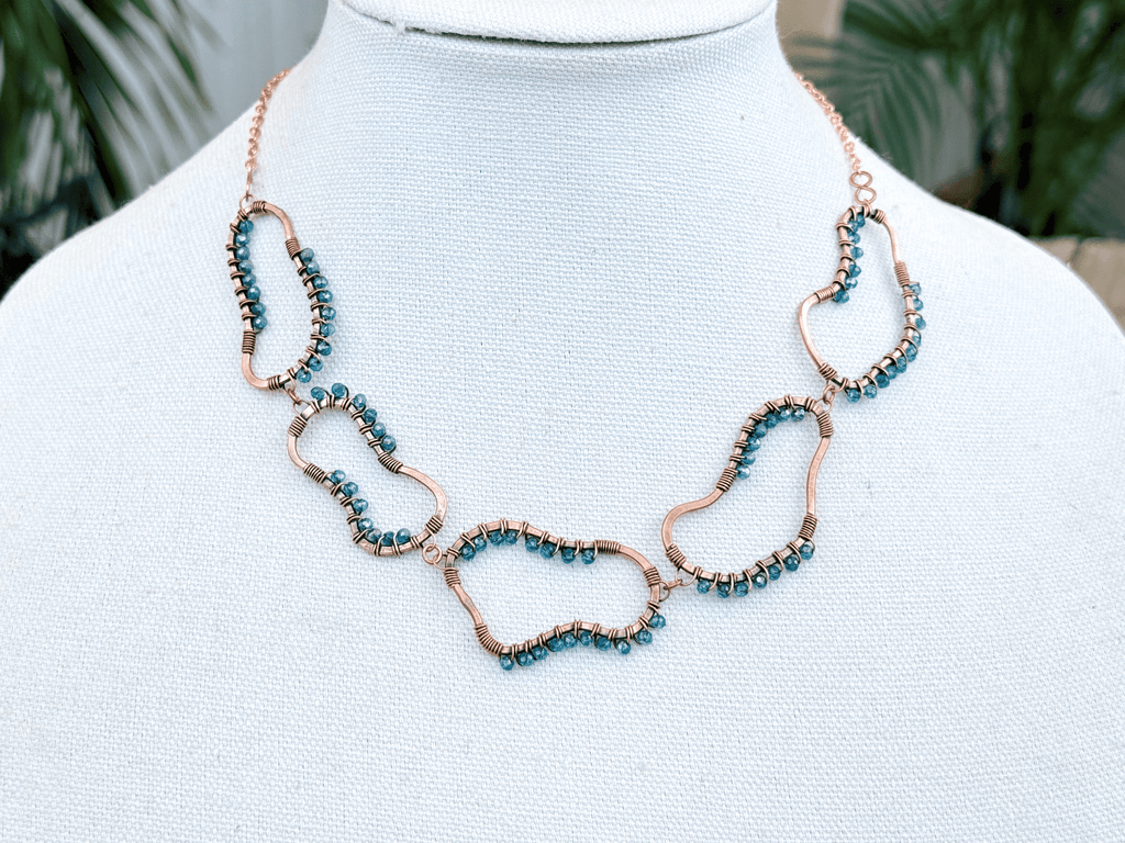 Blue Crystal Diatom Necklace