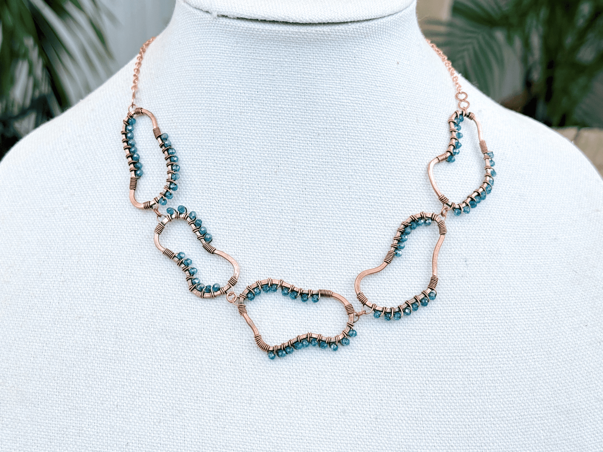 Blue Crystal Diatom Necklace