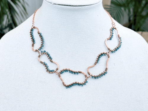 Blue Crystal Diatom Necklace