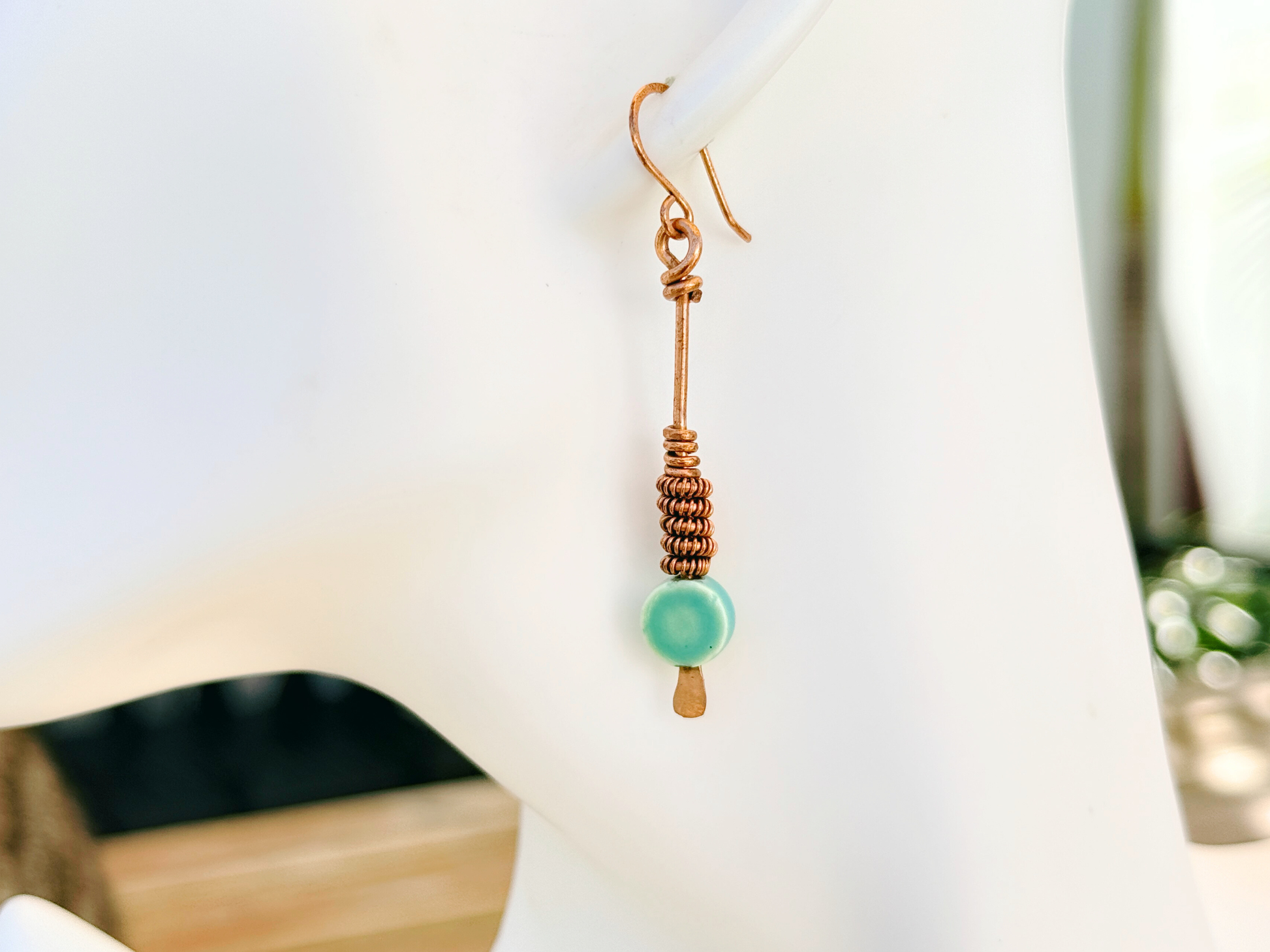 Twisted Teal Drop Earrings