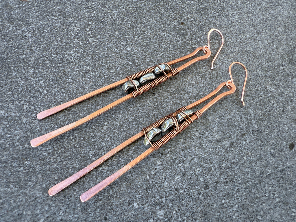 Hematite Prong Earrings