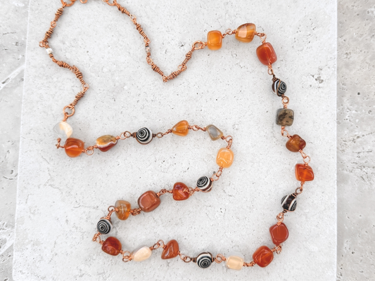 Chunky Orange Agate Necklace