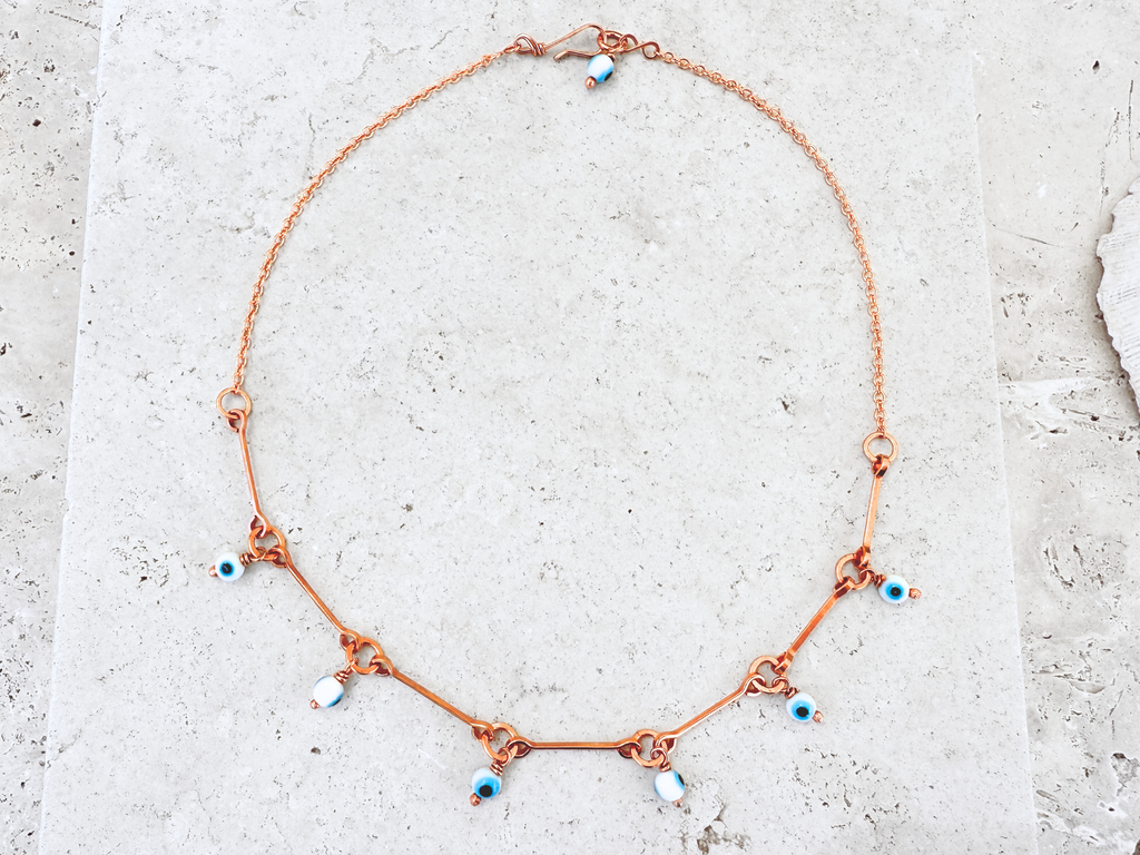 Evil Eye Drops Charm Necklace