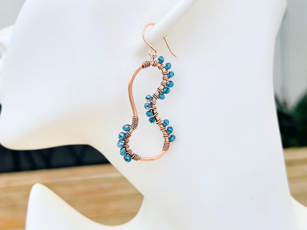 Blue Crystal Diatom Earrings
