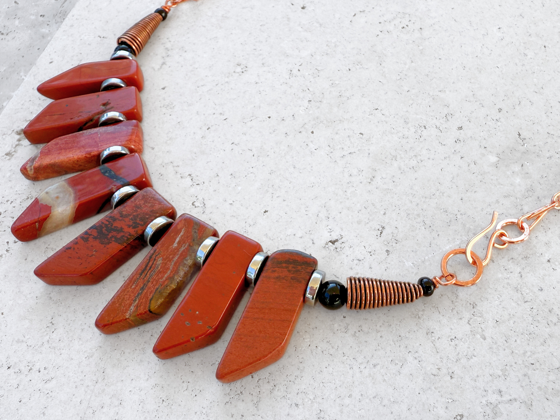 Red Jasper Bib Necklace