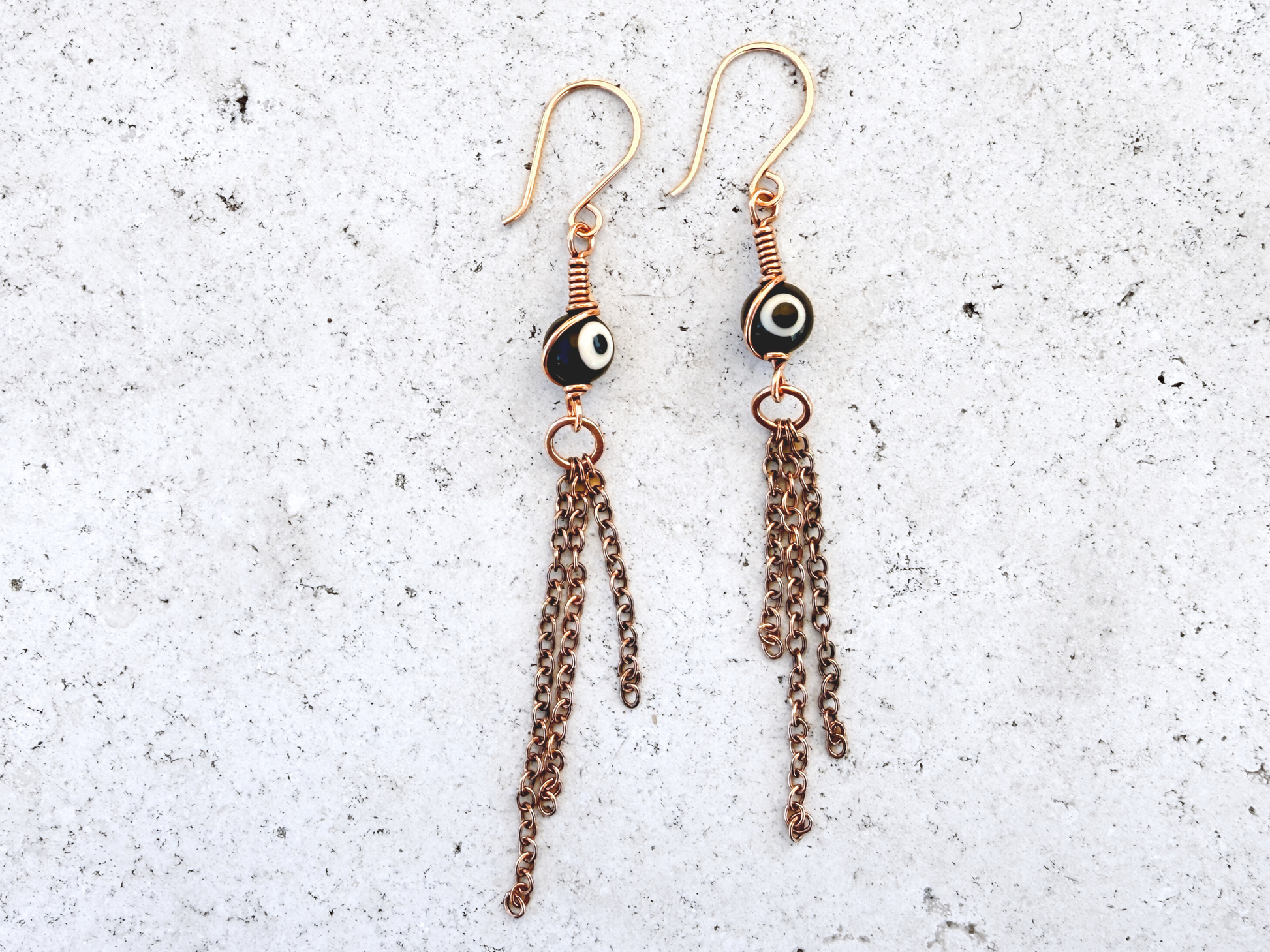 Evil Eye Fringe Earrings