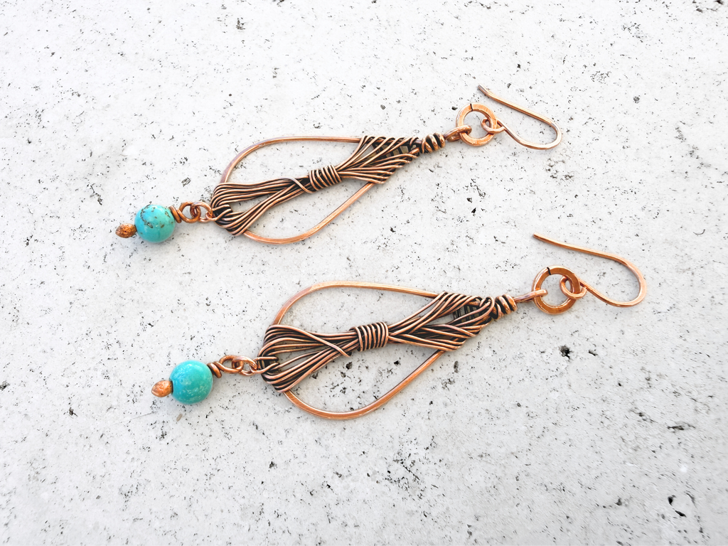 Turquoise Sisal Earrings