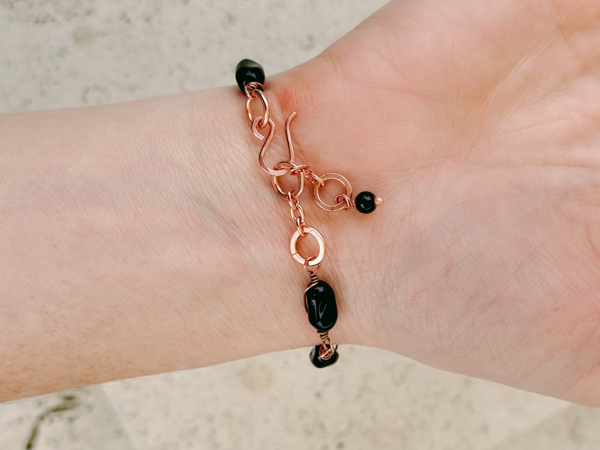 Black Glass Mandala Bracelet