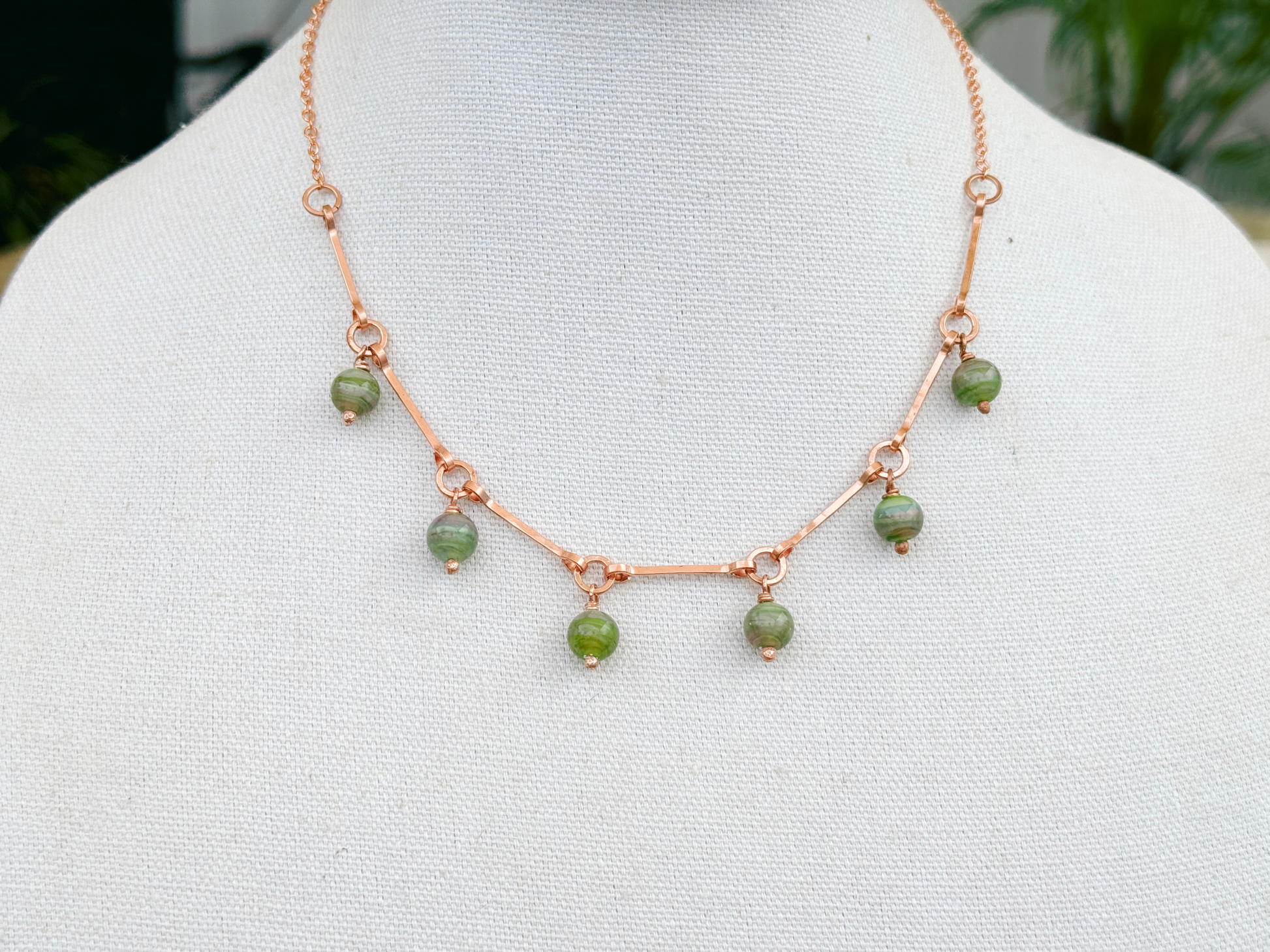 Sage Drops Charm Necklace