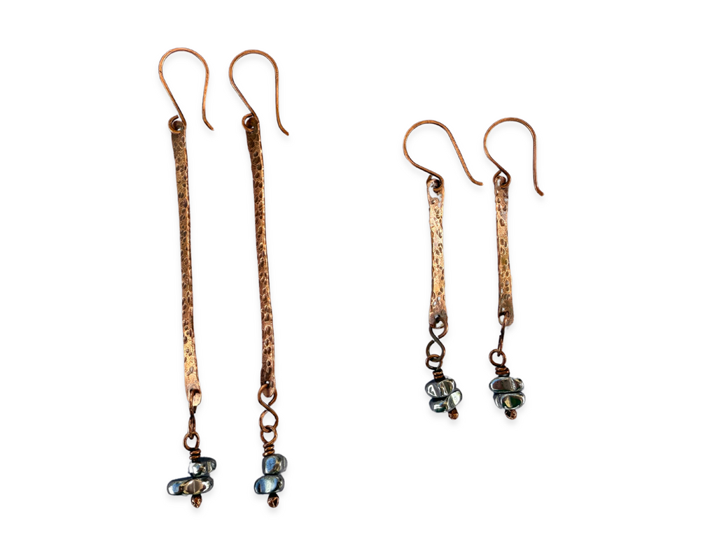 Hematite Hammered Earrings