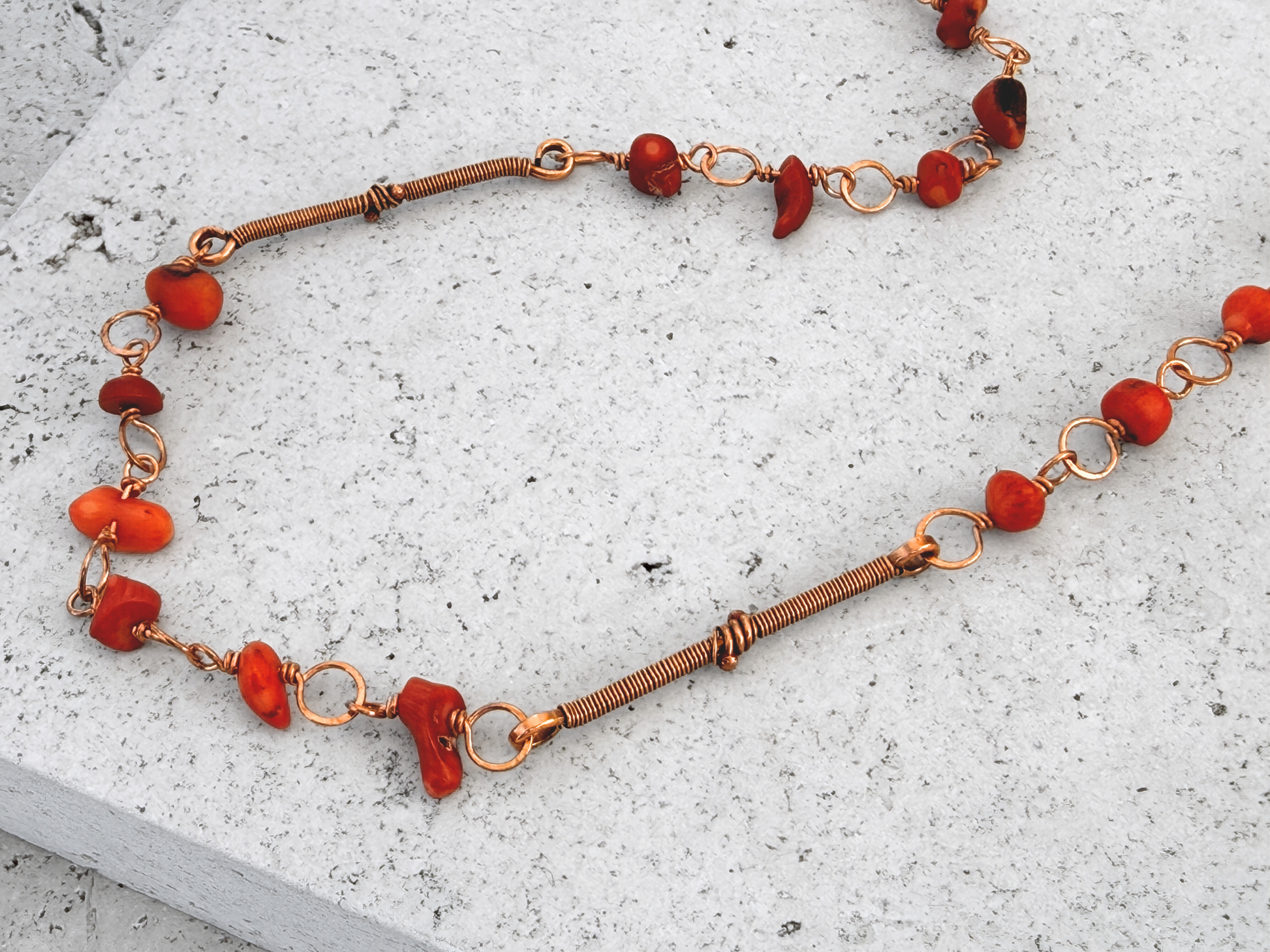 Coral Evil Eye Choker