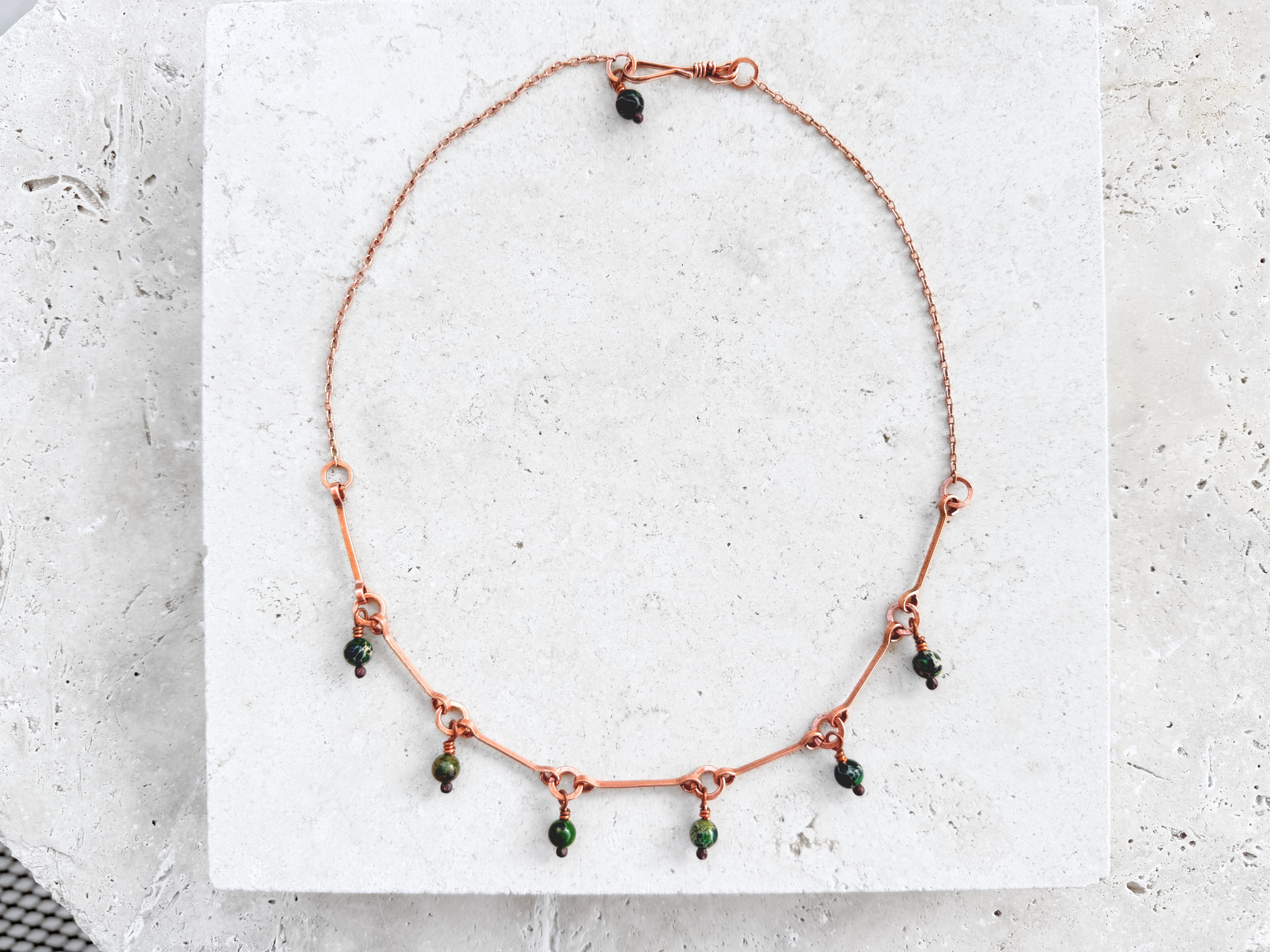 Green Drops Charm Necklace