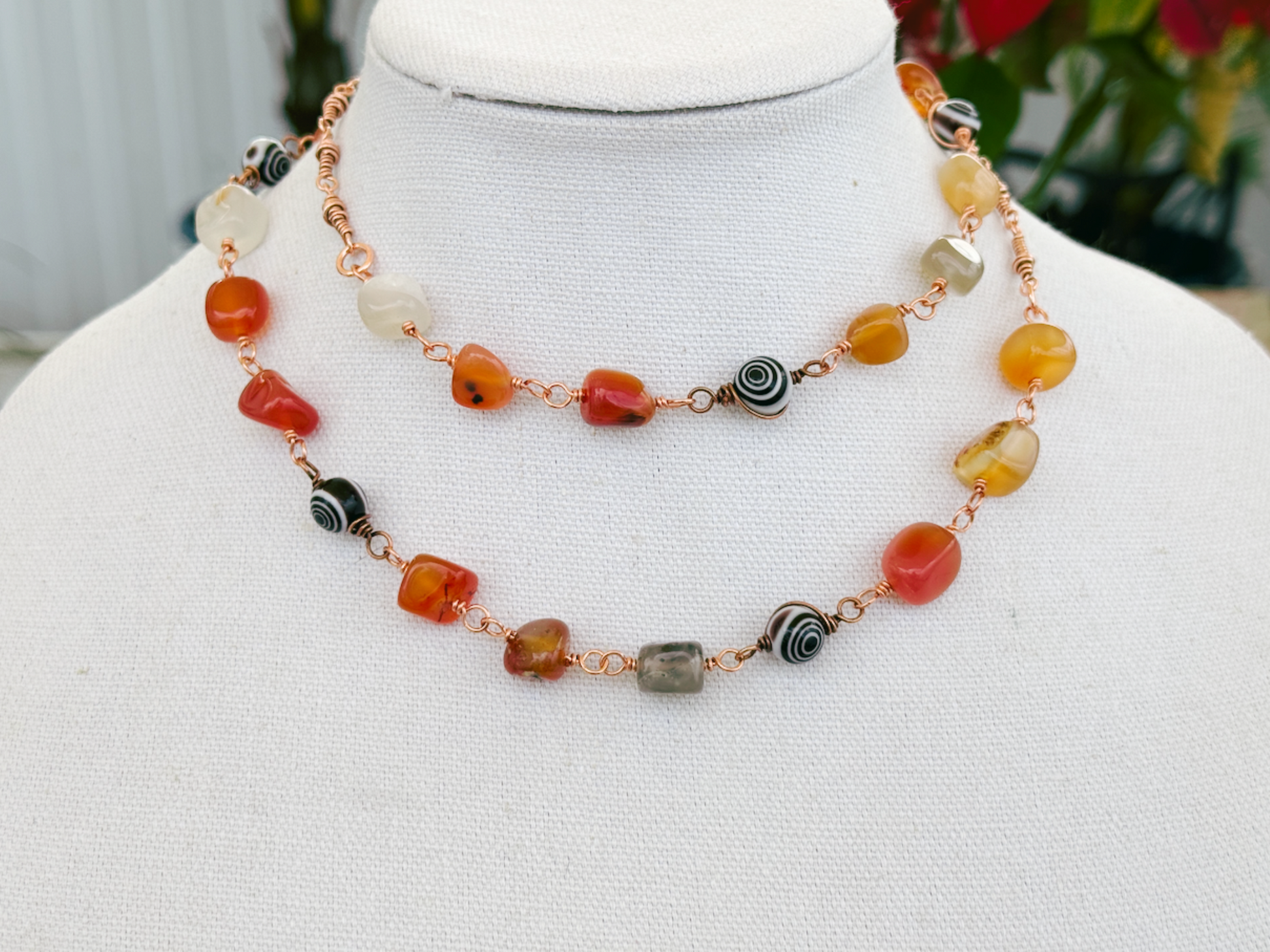 Chunky Orange Agate Necklace