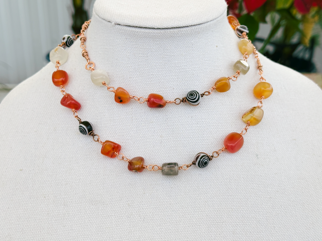 Chunky Orange Agate Necklace